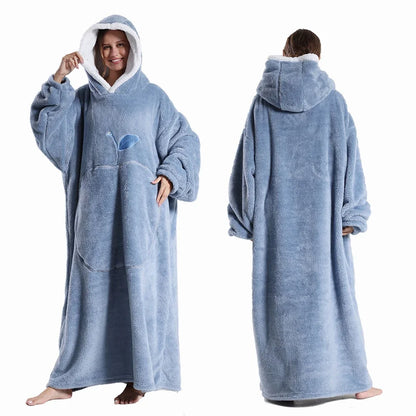 Oversized Wearable Blanket With Hood, Cozy Winter Comfort