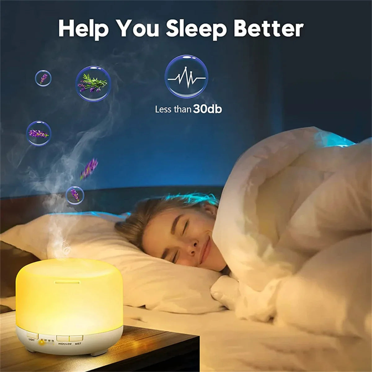Usb Essential Oil Diffuser With Colorful Lights