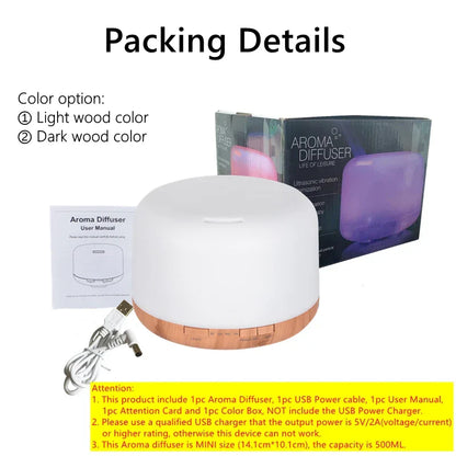 Usb Essential Oil Diffuser With Colorful Lights