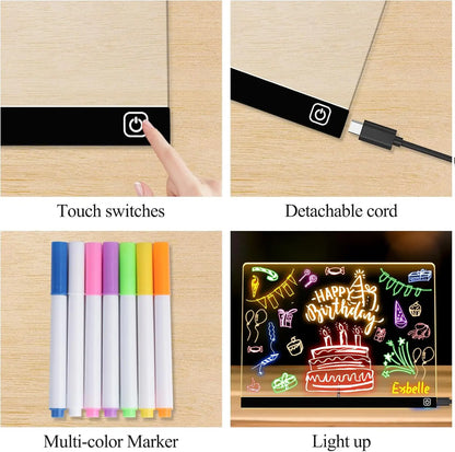 Led Acrylic Note Board With Rgb Light Display