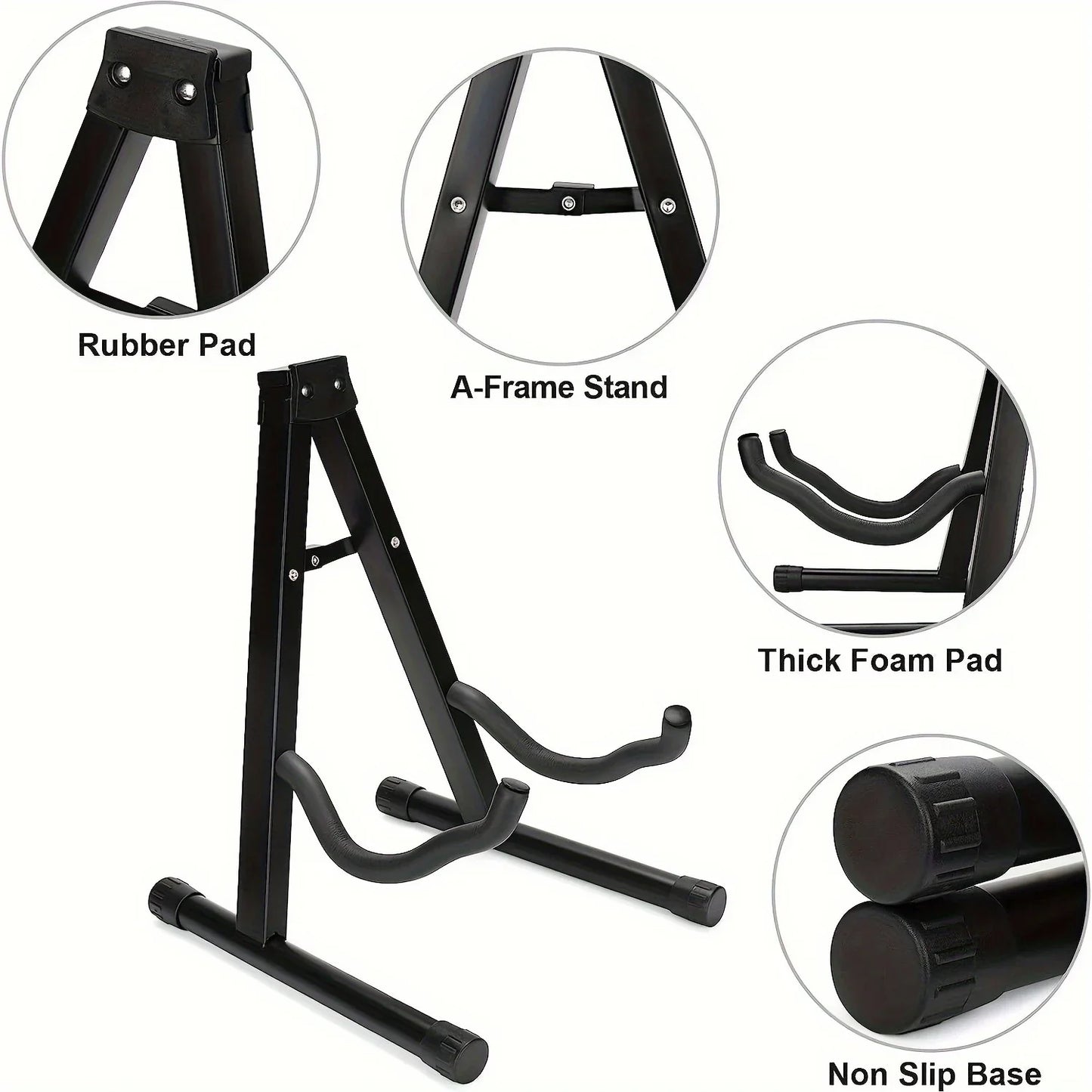 Foldable Metal Guitar Stand For Acoustic And Electric Guitars