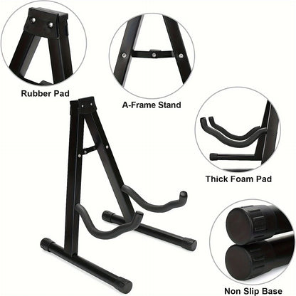 Foldable Metal Guitar Stand For Acoustic And Electric Guitars