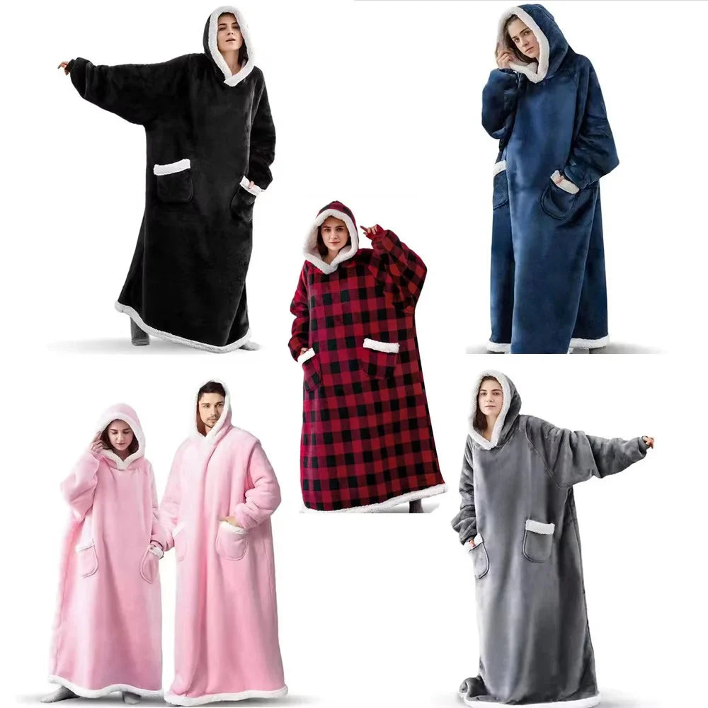 Extra Plush Hoodie Tv Blanket With Large Pocket