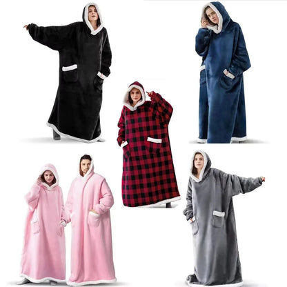 Extra Plush Hoodie Tv Blanket With Large Pocket