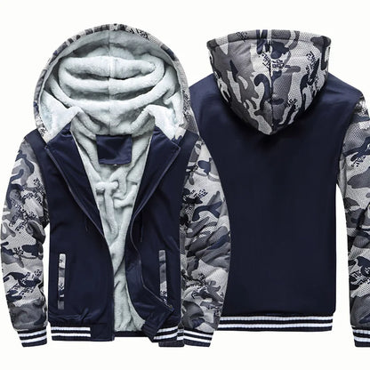 Winter Men'S Camouflage Hooded Fleece Jacket