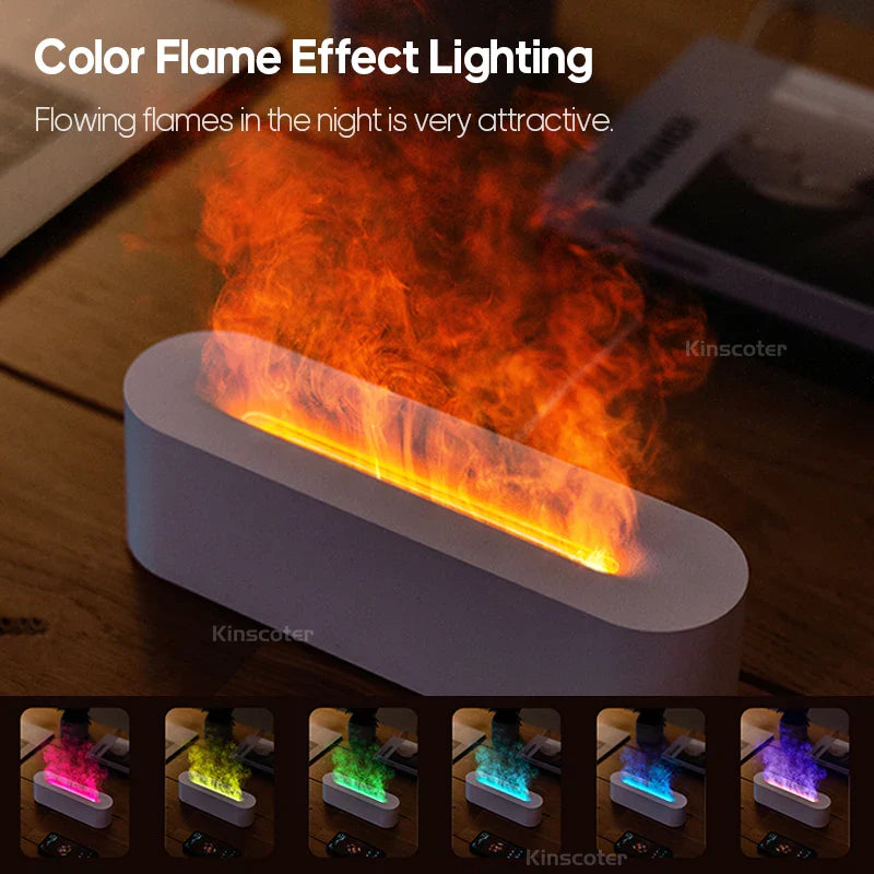 Realistic Color Flame Aromatherapy Diffuser 150Ml Usb