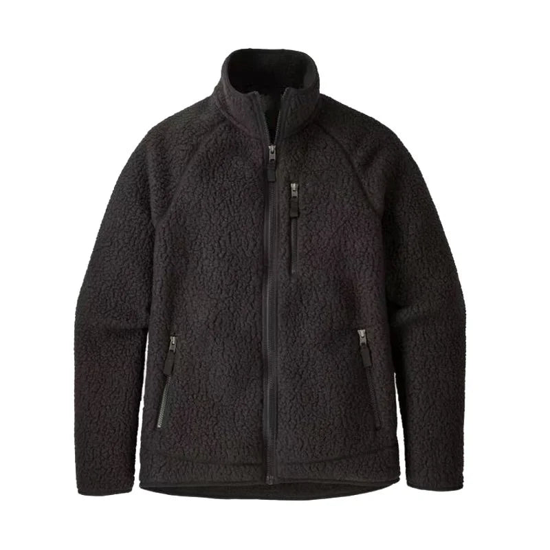 Unisex Fleece Jacket Zipper Collar Outdoor Winter Sport