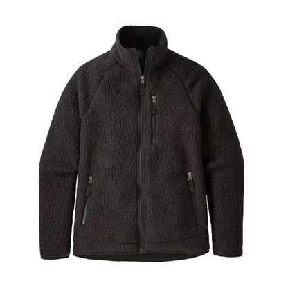 Unisex Fleece Jacket Zipper Collar Outdoor Winter Sport