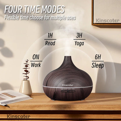 Ultrasonic Wood Grain Aromatherapy Diffuser With Remote Control