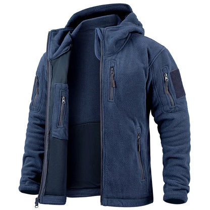 Men'S Tactical Fleece Jacket With Multi Pockets