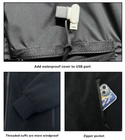 8-Zone Heated Winter Jacket Unisex Polar Fleece
