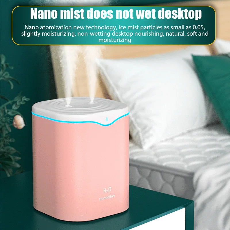 Usb Air Humidifier With Dual Spray And 2000Ml Capacity