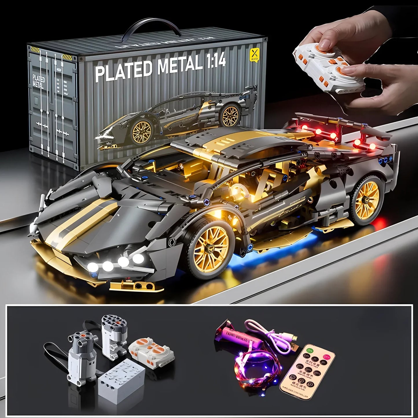 Remote Control Technic Supercar Model Building Blocks