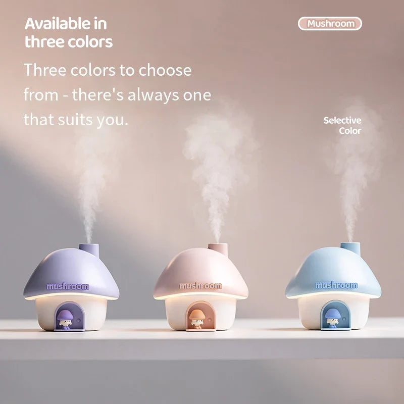 Mushroom House Ultrasonic Humidifier With Colorful Lighting