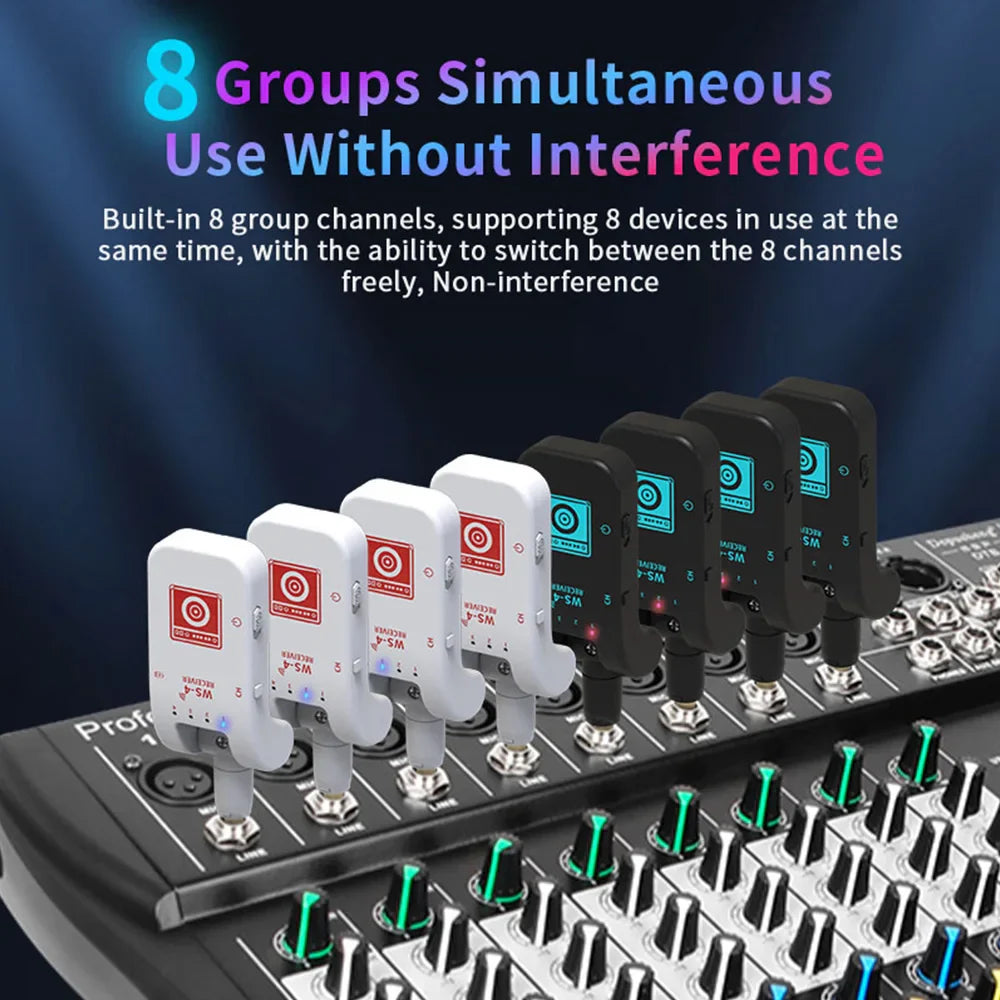 2.4G Rechargeable Wireless Guitar Transmitter Receiver System
