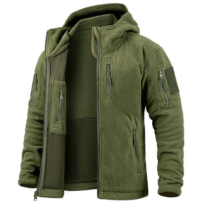 Men'S Tactical Fleece Jacket With Multi Pockets