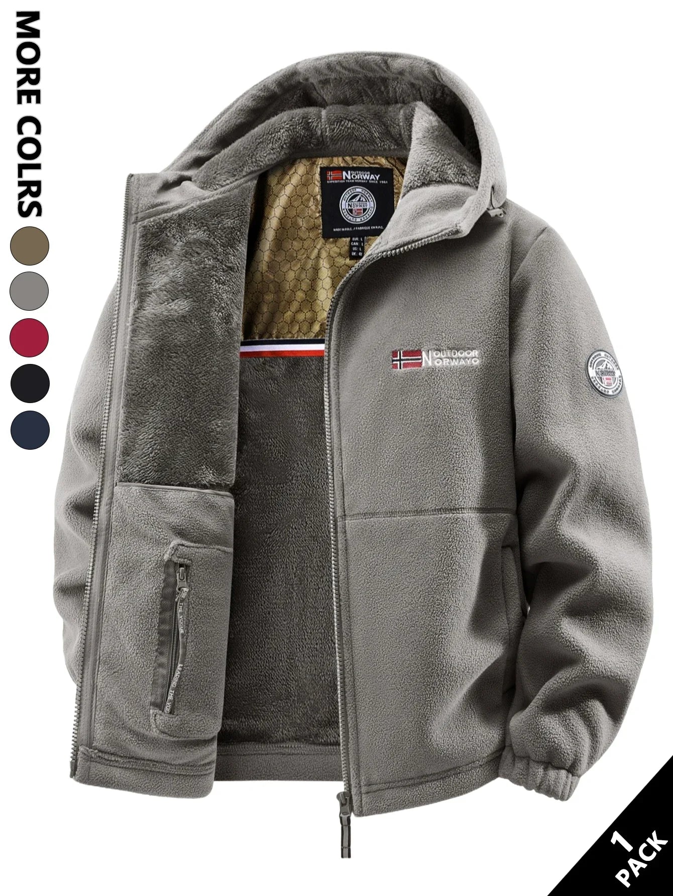 Men'S Windproof Fleece Jacket For All Seasons