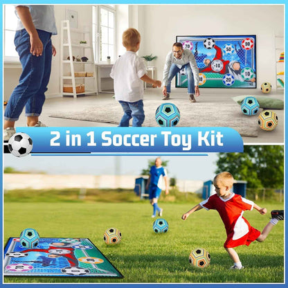 Safe Football Goal Shooting Wall – Indoor Home Training Target for Kids, 2-in-1 Kick & Toss Game