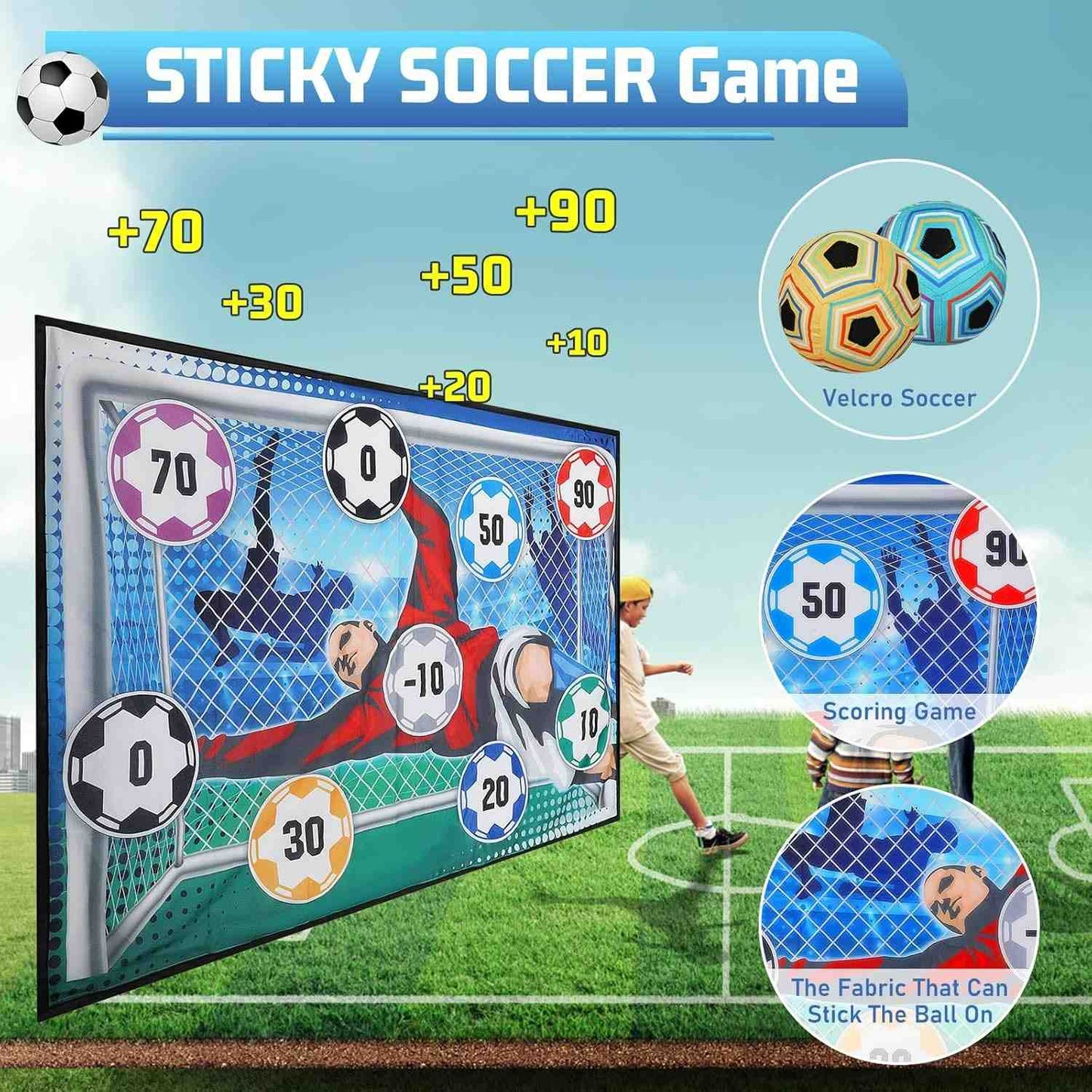 Safe Football Goal Shooting Wall – Indoor Home Training Target for Kids, 2-in-1 Kick & Toss Game