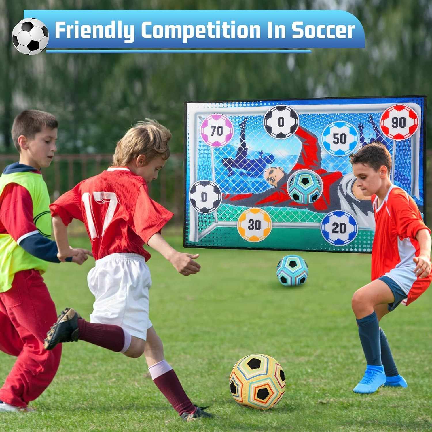 Safe Football Goal Shooting Wall – Indoor Home Training Target for Kids, 2-in-1 Kick & Toss Game