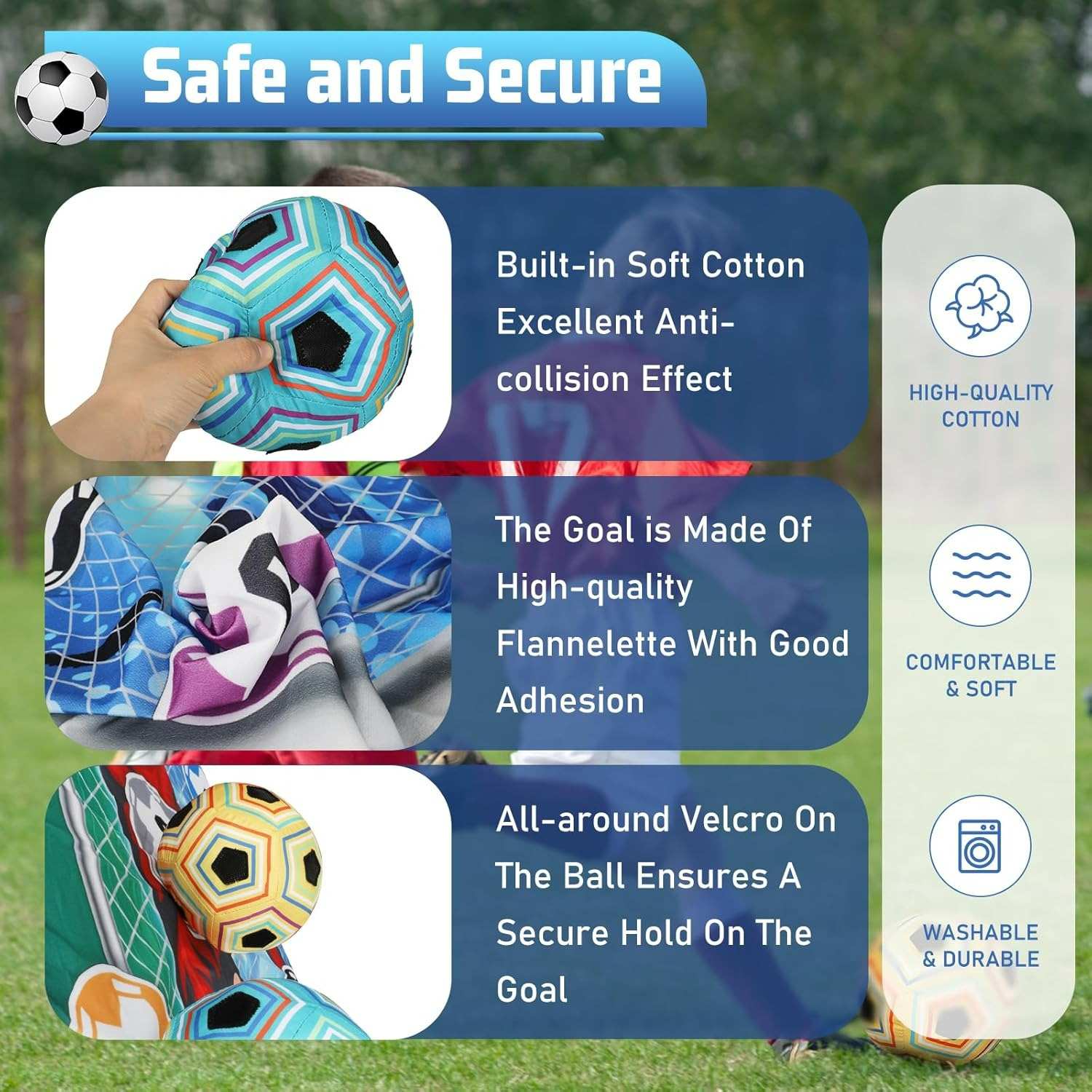 Safe Football Goal Shooting Wall – Indoor Home Training Target for Kids, 2-in-1 Kick & Toss Game