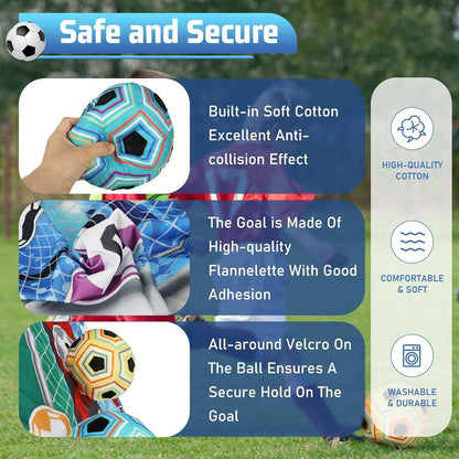 Safe Football Goal Shooting Wall – Indoor Home Training Target for Kids, 2-in-1 Kick & Toss Game