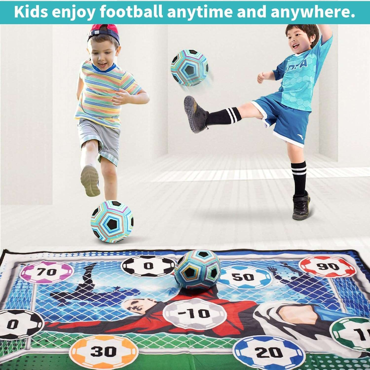 Safe Football Goal Shooting Wall – Indoor Home Training Target for Kids, 2-in-1 Kick & Toss Game