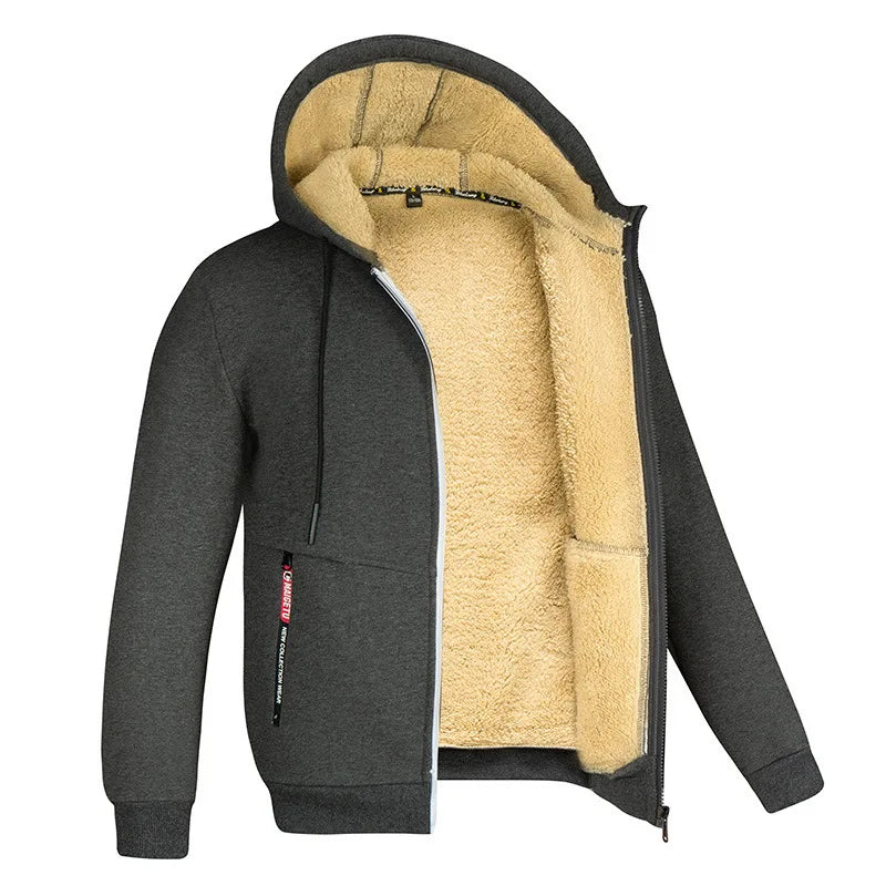 Winter Men'S Camouflage Hooded Fleece Jacket
