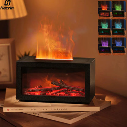 Fireplace Aroma Diffuser Humidifier With Simulated Flame Effect