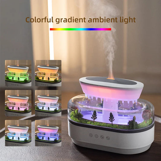 Aroma Raindrop Humidifier With Colorful Light & Diffuser