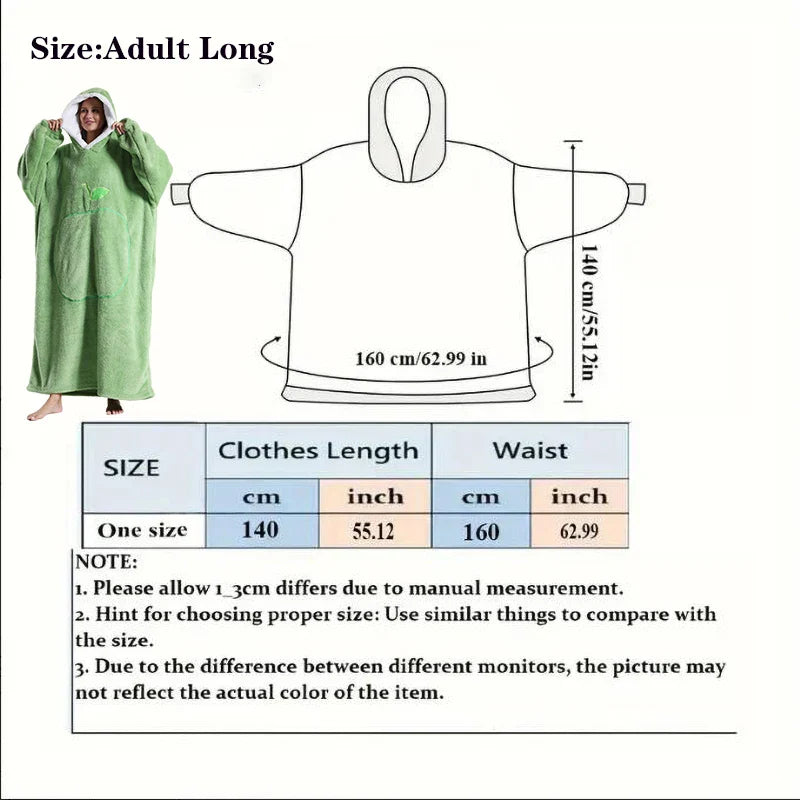 Oversized Wearable Blanket With Hood, Cozy Winter Comfort