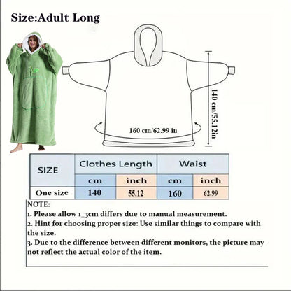 Oversized Wearable Blanket With Hood, Cozy Winter Comfort