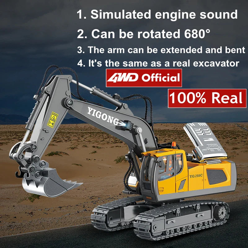 Remote Control Excavator Dump Truck Toy For Kids