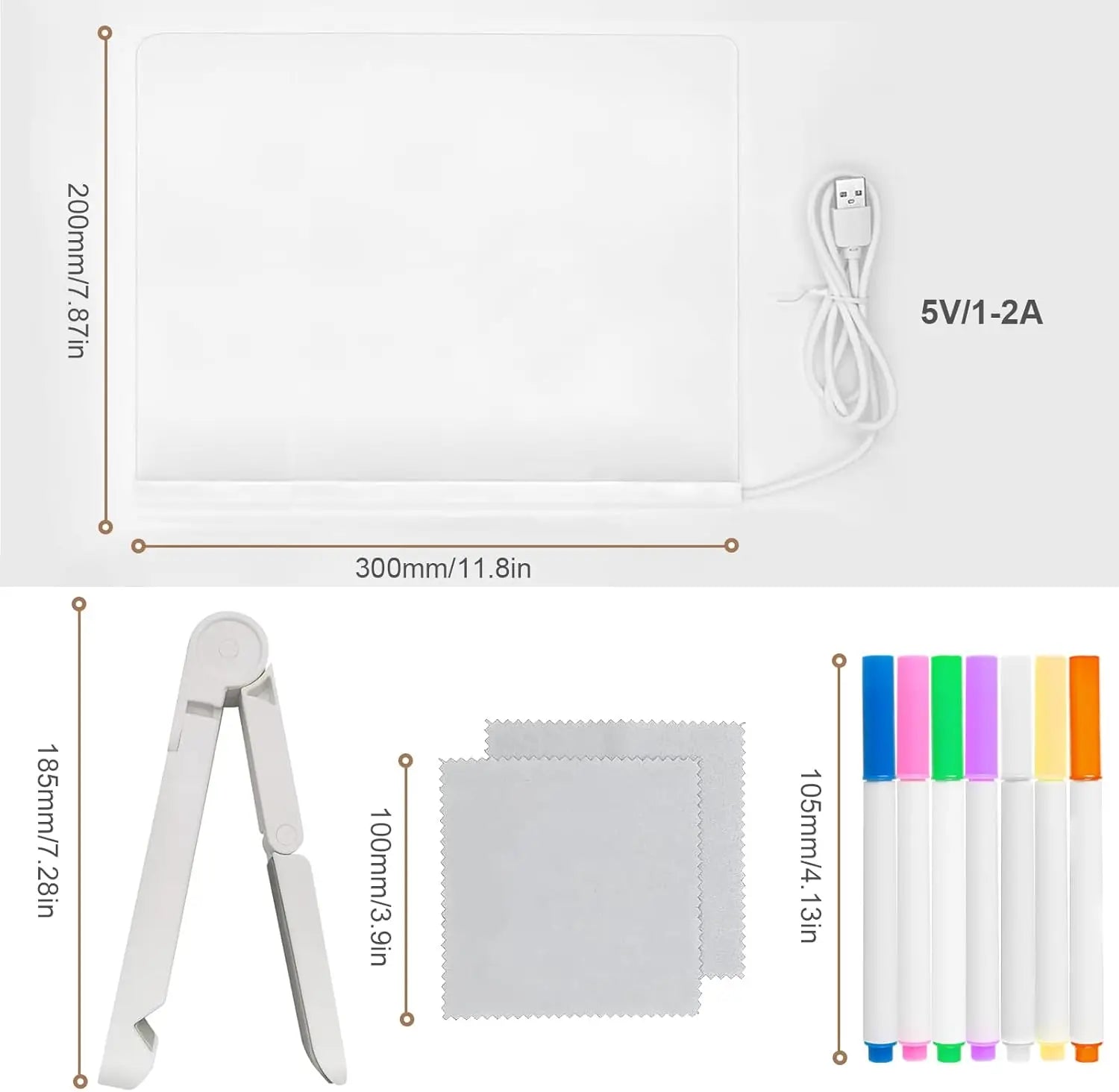 Colorful Led Message Board With Acrylic Drawing Surface