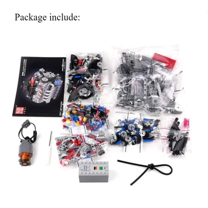 V8 Engine Motorized Block Toy For Educational Fun