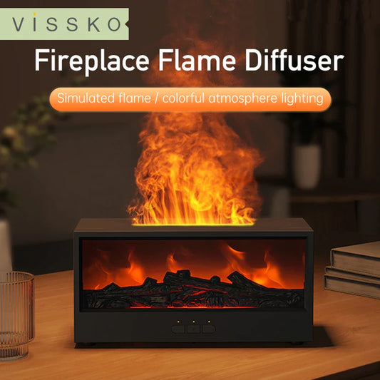 Fireplace Air Humidifier With Led Remote Control