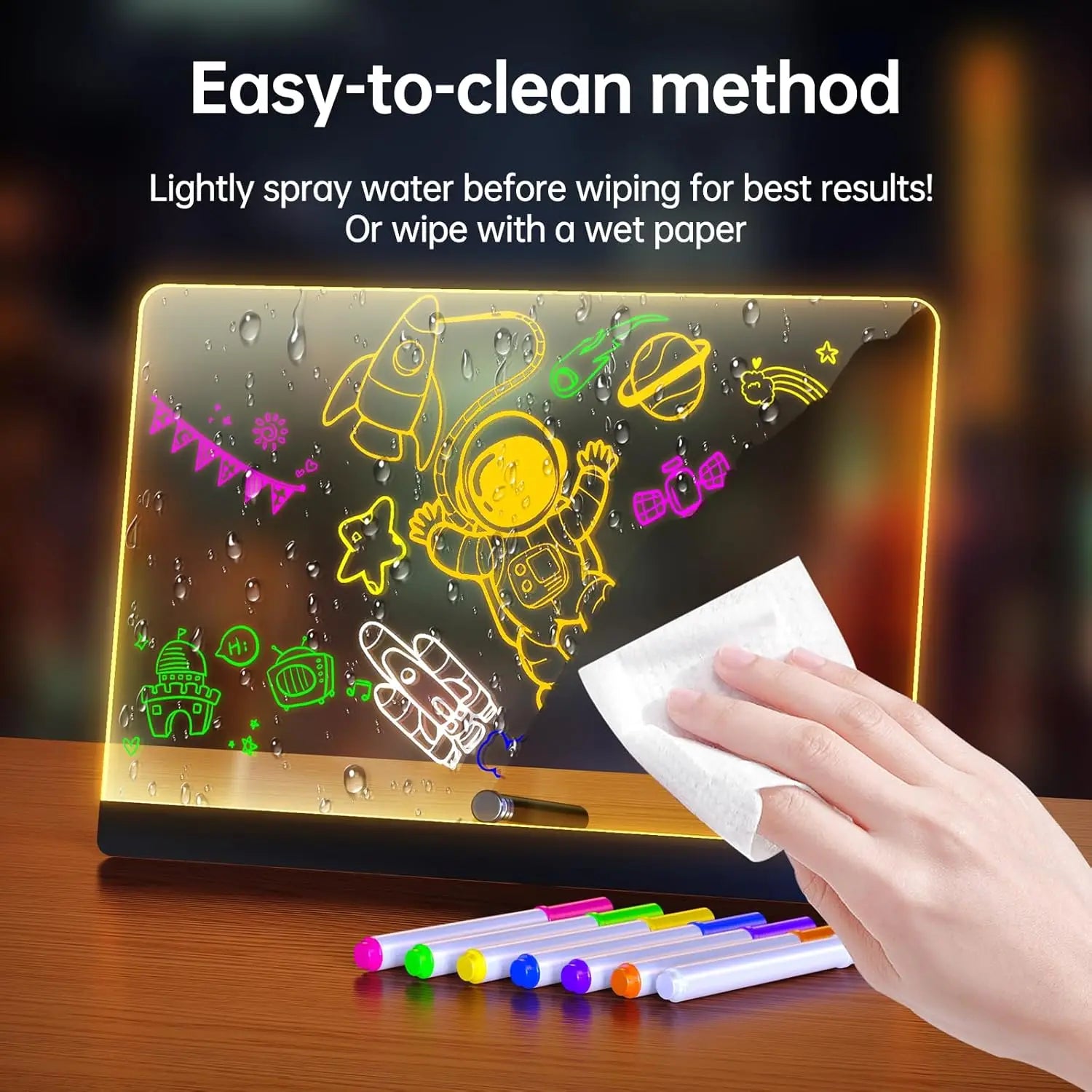Led Acrylic Note Board With Rgb Light Display