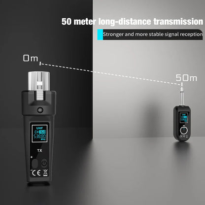 Wireless Uhf Mic Converter Xlr Transmitter Receiver Audio