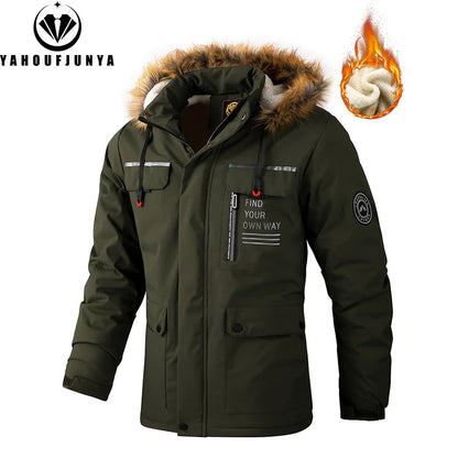 Men'S Winter Fleece Hiking Jacket With Hood