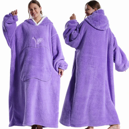 Oversized Wearable Blanket With Hood, Cozy Winter Comfort