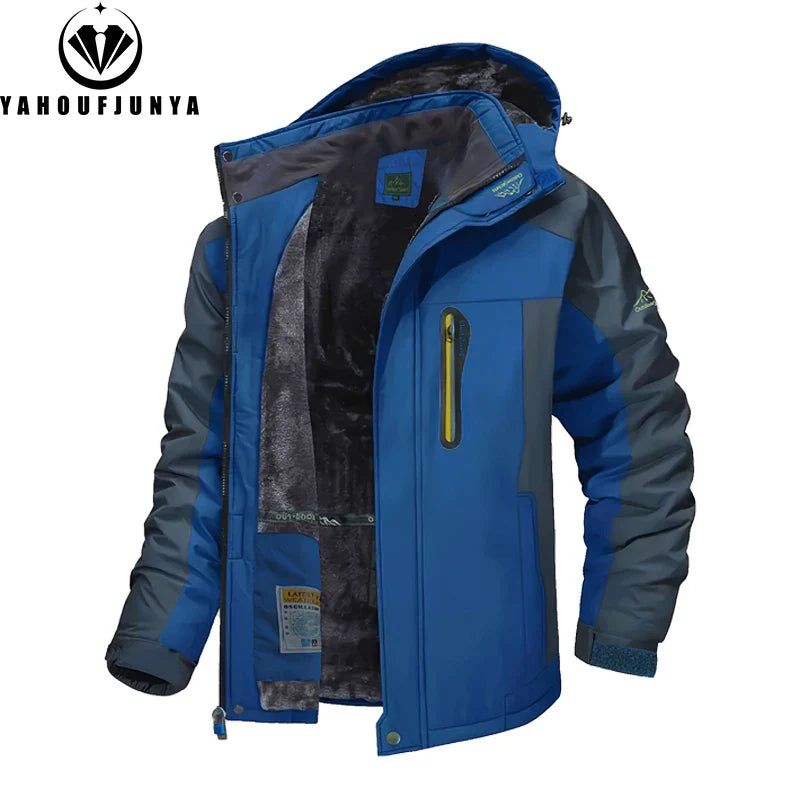 Men'S Winter Waterproof Hooded Fleece Jacket