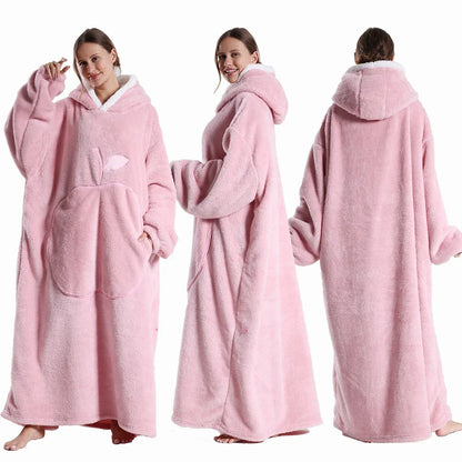 Oversized Wearable Blanket With Hood, Cozy Winter Comfort