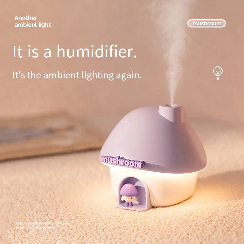 Mushroom House Ultrasonic Humidifier With Colorful Lighting