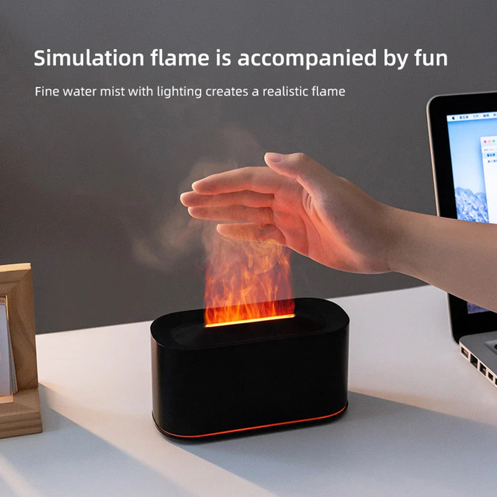 Flame Effect Aromatherapy Diffuser & Cool Mist Humidifier