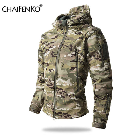 Waterproof Men'S Tactical Hooded Camouflage Jacket