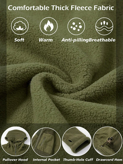 Men'S Tactical Fleece Jacket With Multi Pockets