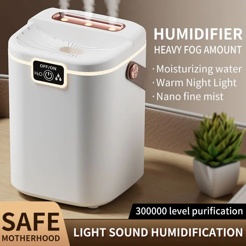 Large-Capacity Humidifier With Triple Nozzles And Night Light