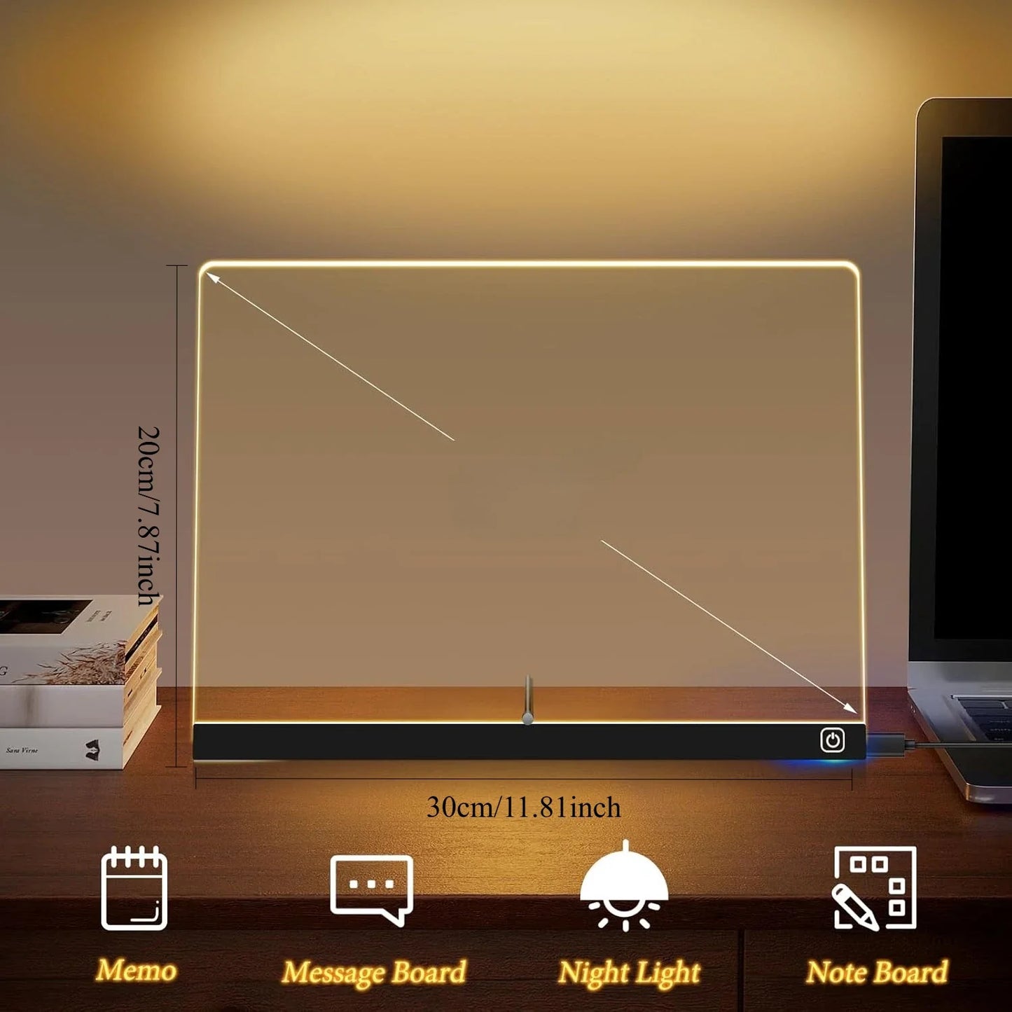 Led Acrylic Note Board With Rgb Light Display