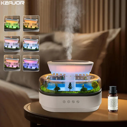 Ultrasonic Raindrop Aroma Humidifier With Colorful Lights