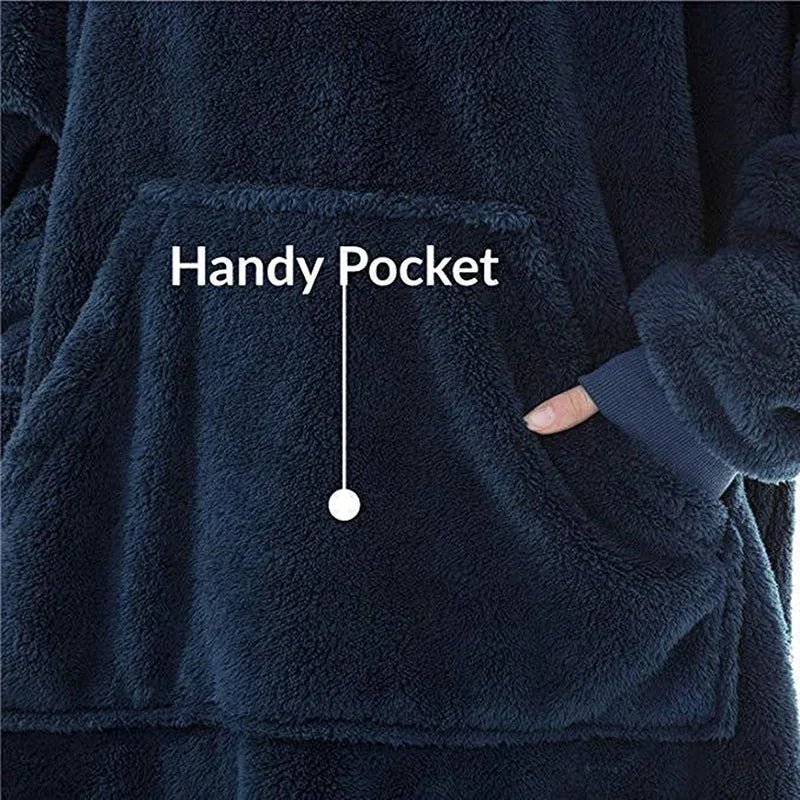 Cozy Oversized Fleece Hoodie Blanket With Hood
